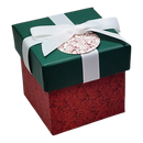 Gift Box Cube for Gift Cards - 3" x 3" - Burgandy Swirl