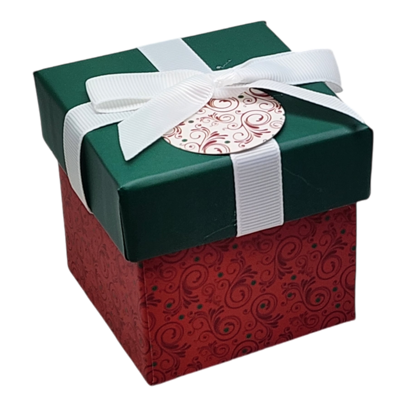 Gift Box Cube for Gift Cards - 3" x 3" - Burgandy Swirl