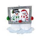Snow Couple Holding Frame Personalized Christmas Ornament