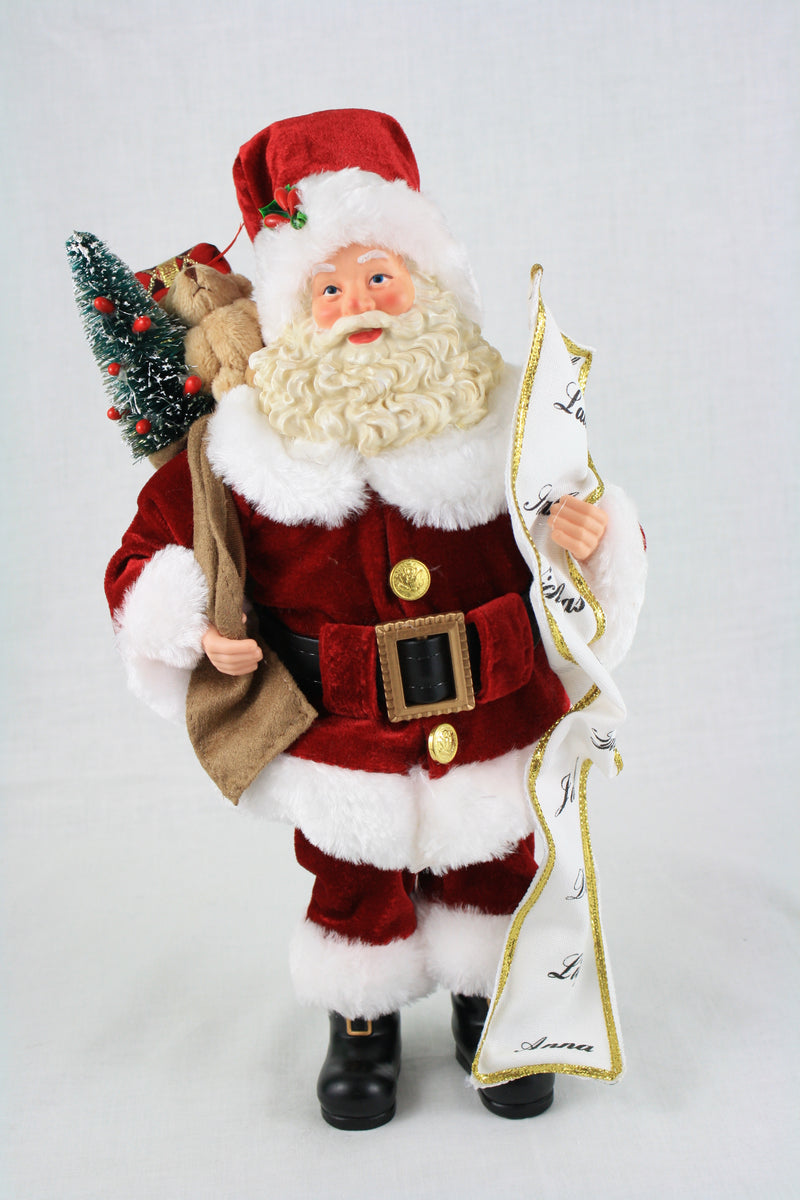 Santa Gifting a Teddy Bear - 12 Inch - The Country Christmas Loft
