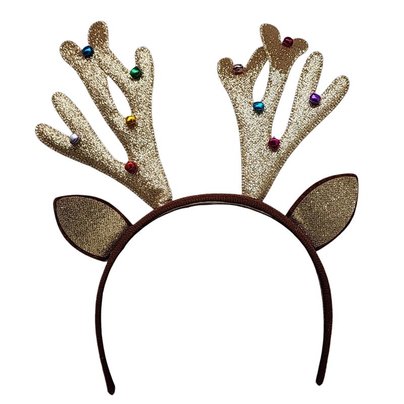 Gold Shimmer Antler Headband Bopper