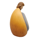 Modern Style Holy Family Carved Nativity - Color - 4.5 Inch - with Faces