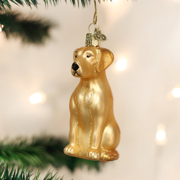 Yellow Labrador Glass Ornament