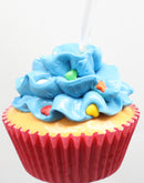 Flower Cupcake Ornaments - Light Blue with Shaped Sprinkles