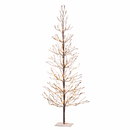 6-ft Pre-lit Slim Flocked Brown Tree with LED Lights