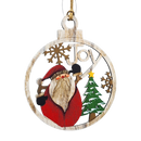 Wooden Ornament - Joyful Santa