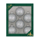 Silver Spangle 2 5/8" (67mm) Glass Ball Ornaments - Set of 6