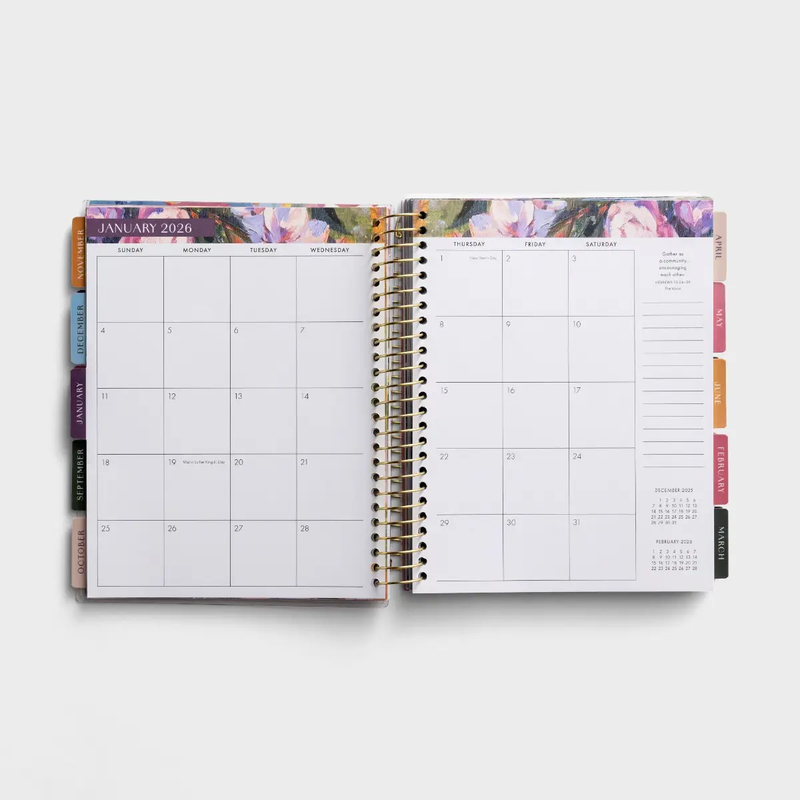 2026 18 Month Agenda Planner Never Stop Blooming