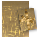 Premium Foil Roll Wrap - 30" x 96" - Golden Grid