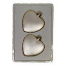 Matte "Natural Velvet" Glass Heart Ornaments – Set of Two - Christmas >> Ornaments >> Heart - by Christmas By Krebs - view 4