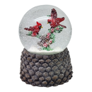 Cardinal Pair Wind-Up Musical Snowglobe