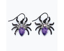 Bejeweled Purple Web Crawlers Earrings