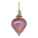 Mauve Perfume Bottle with Elephant Stopper and Gold Crown