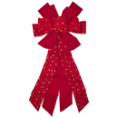Fabric Bow - 18" x 10" - Red with Gold Stars and Moons