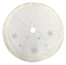 White Embroidered Snowflake Tree Skirt - 48 Inch
