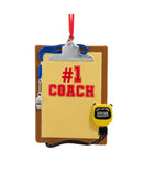 #1 Coach Clipboard Ornament