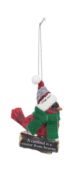 Cozy Bird Ornament - A cardinal is a visitor from heaven - The Country Christmas Loft