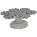 Wood Snowflake Design Riser Silver