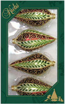 Chablis Gold Drop Shapes with Vertical Leaves and Scrolls -