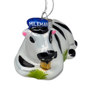 Glass Milk Cow Figurine Ornament - 4 Inch - Christmas >> Ornaments >> Glass - by Christmas By Krebs - view 2