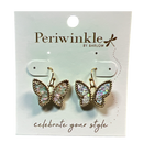 Butterfly Earrings – Iridescent Glitter with Gold Trim - Gift Shoppe >> Jewelry >> Earrings - by Periwinkle By Barlow