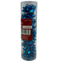 9 Tiny Metallic Bows In A Tube - Royal Blue Metallic
