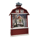 Lighted Barn Spinning Waterglobe - Chickadees