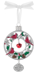 Jingle Bell Ornament - Cardinals Appea When A Loved One Is Near - Metal - by Ganz