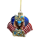 Celebratory 250th Anniversary U.S. Flag Glass Ornament - Christmas >> Ornaments >> Geographic - by Kurt Adler