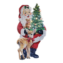 Lighted Metal Santa Porch Easel - 26 Inch