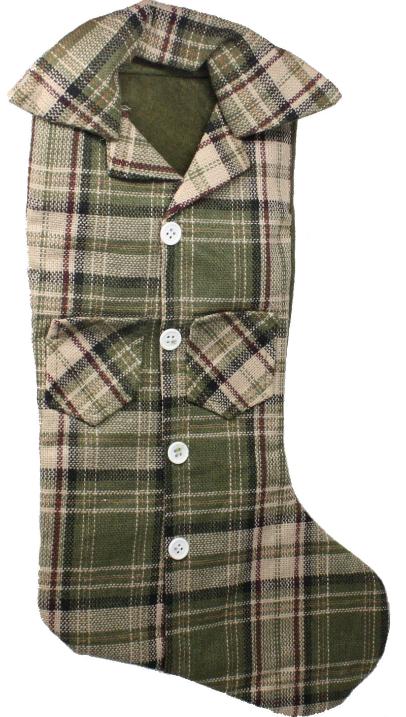 Plaid Lumberjack Shirt Stocking - Green
