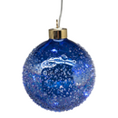 100MM USB Lighted Glass Ball Ornament - Blue - Christmas >> Ornaments >> Glass - by Kurt Adler - view 2