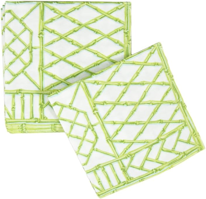 Bamboo Screen Moss Green - Cocktail Napkin