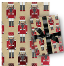Kraft Foil Roll Wrap - 30" x 96" - Nutcracker Delight