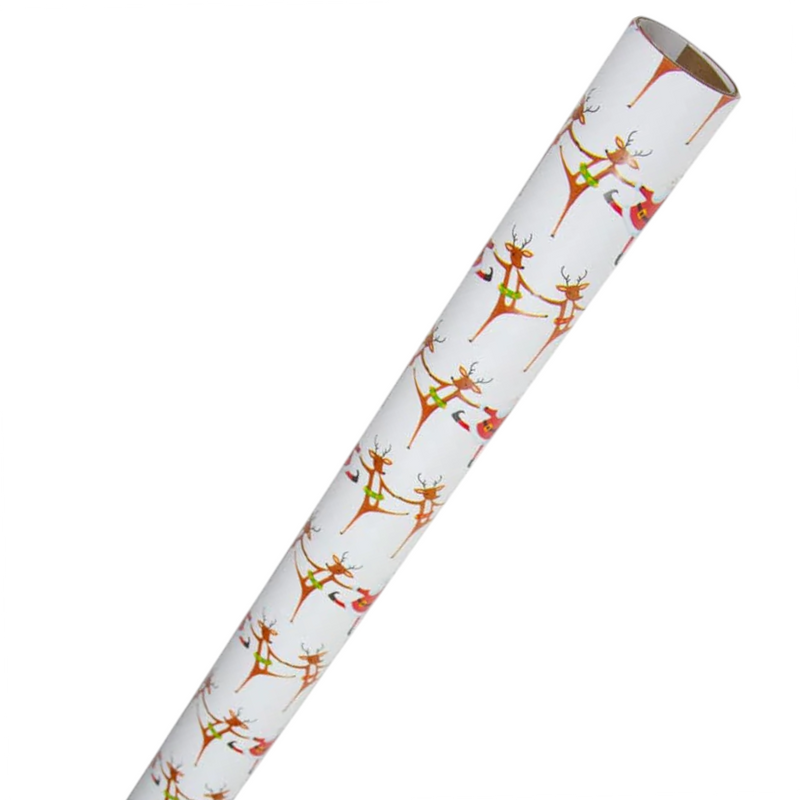 Christmas Can Can Wrapping Paper in Ivory - 30" x 8' Roll