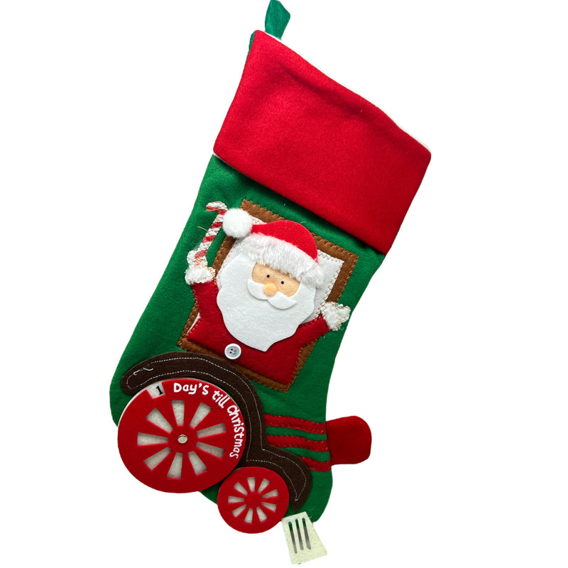 Countdown To Christmas Santa Stocking
