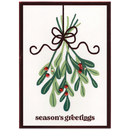 Premium Christmas Card - Season's Greetings Mistletoe