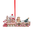 Gingerbread Train with Teddy Bear Ornament