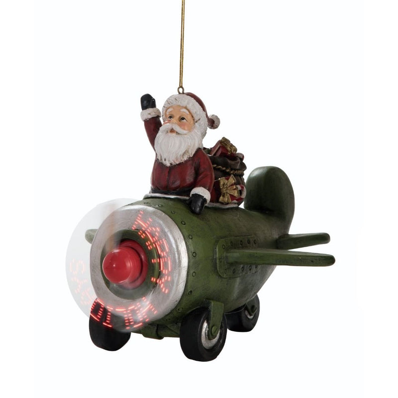 Light-Up Santa Airplane with Message Propeller