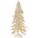 Lighted Tinsel Christmas Tree - 20 Inch - Silver