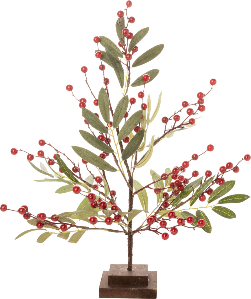 Faux Berry And Greenery Table Top Tree