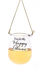 Stemless Liquid Wine Glass Ornament - This Is My Happy Glass - Christmas >> Ornaments >> Food & Drink - by Kurt Adler