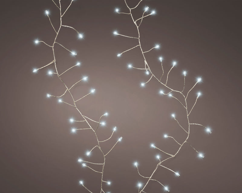 Compact Micro Garland String Lights - 100 LED - Cool White - Silver Wire
