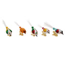 Colorful Glass Bird Clip-On Ornaments - 5 Piece Set