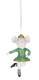 Dancing Mouse Ornaments - Green Dress - Christmas >> Ornaments >> Animals - by Ganz