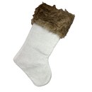 21" Knit Fabric Stocking - Brown Cuff