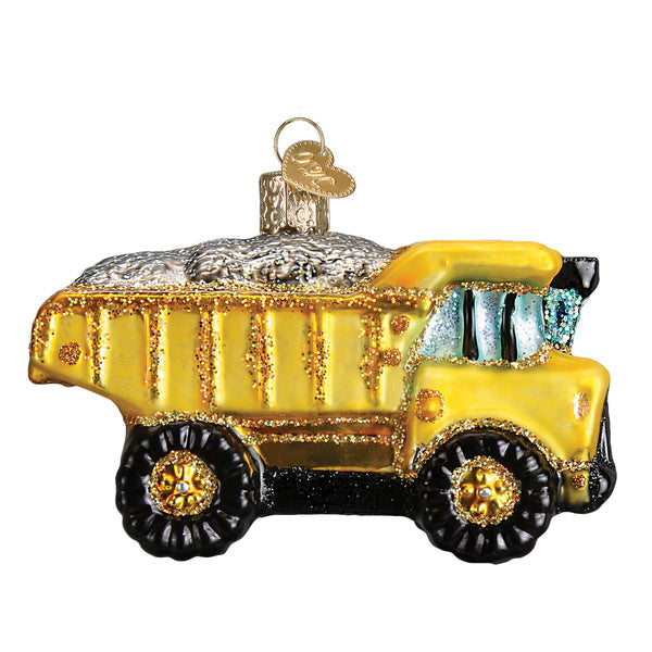 Toy Dump Truck Glass Ornament