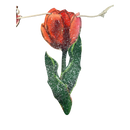 Wooden Tulip Garland - Red