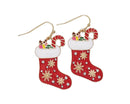 Red Stocking with Snowflakes Earrings