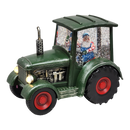Lighted Water Globe Tractor with Santa Driving